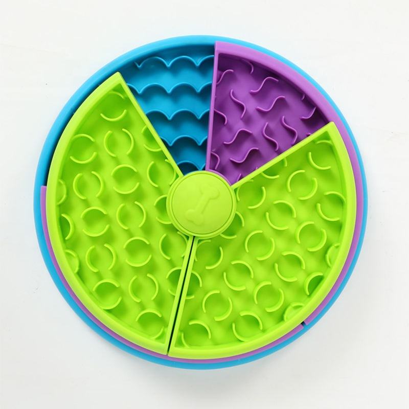 HKM-1336765 3-in-1 Slow Feeder Bowl with Rotating Tiers and Lick Mat for Medium & Large Dogs