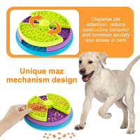 HKM-1336765 3-in-1 Slow Feeder Bowl with Rotating Tiers and Lick Mat for Medium & Large Dogs