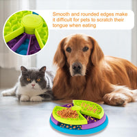 HKM-1336765 3-in-1 Slow Feeder Bowl with Rotating Tiers and Lick Mat for Medium & Large Dogs