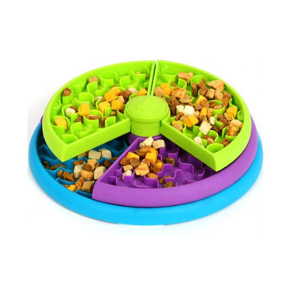 HKM-1336765 3-in-1 Slow Feeder Bowl with Rotating Tiers and Lick Mat for Medium & Large Dogs