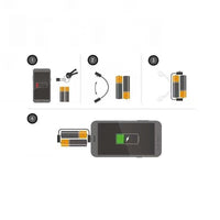HKM-133715 Portable Emergency Power Bank with Fast Charging Capability - Compatible with AA Dry Batteries