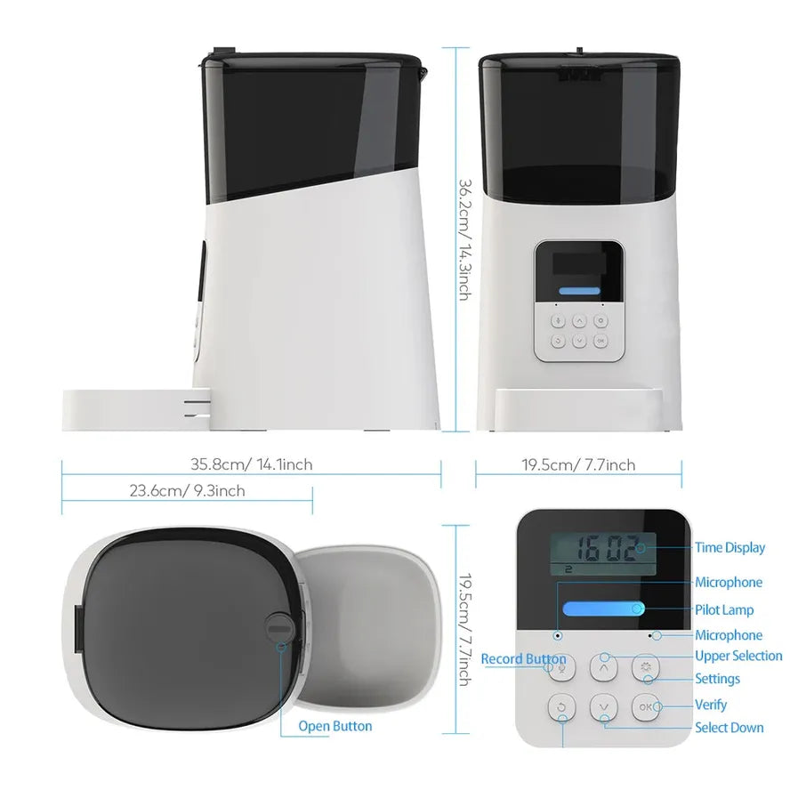 HKM-133779 Automatic Smart Pet Feeder with Time Control - Model KF8013 - Available in White and Black