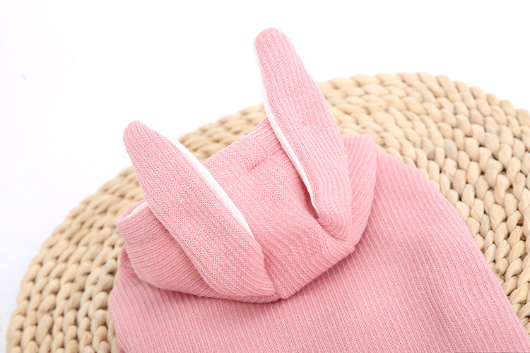 HKM-1338045 Bichon Teddy Rabbit Ear Stretch Knit Sweatshirt for Dogs