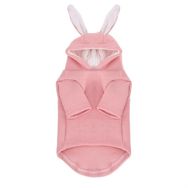 HKM-1338045 Bichon Teddy Rabbit Ear Stretch Knit Sweatshirt for Dogs