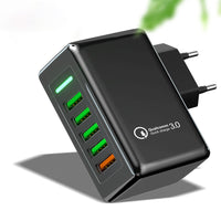 HKM-133843 5U Super Fast Charger 36W Multi-Port Travel Charger for European and American Standards