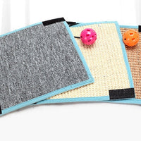 HKM-1338941 Sisal Cat Scratching Post with Loop Carpet Foot Pads for Furniture Protection