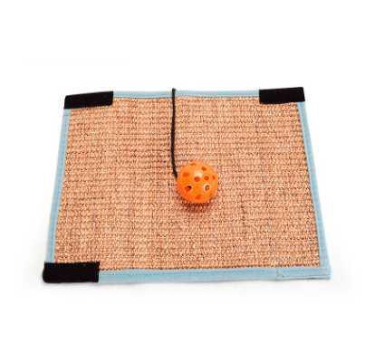 HKM-1338941 Sisal Cat Scratching Post with Loop Carpet Foot Pads for Furniture Protection