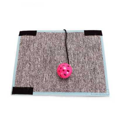 HKM-1338941 Sisal Cat Scratching Post with Loop Carpet Foot Pads for Furniture Protection