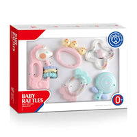 HKM-133971 5-Piece Baby Rattle Handbell Set for Ages 2-7 - Colorful Music Toys