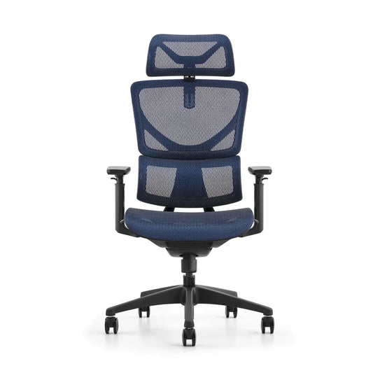 HKM-134099 Modern Ergonomic Blue Mesh High Back Executive Office Chair with Swivel and Wheels