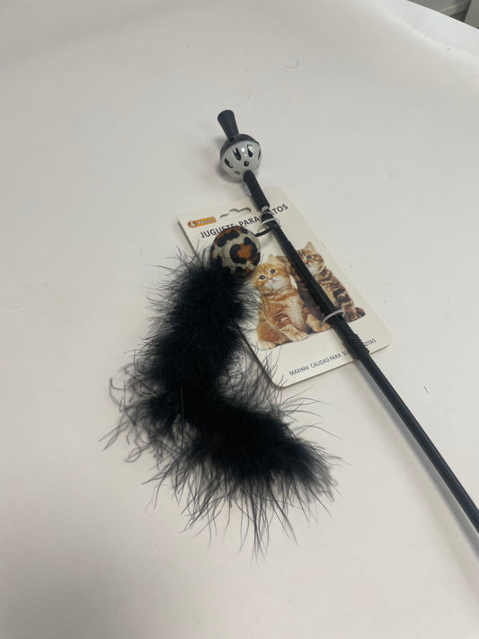HKM-1343549 Interactive Chicken Feather Cat Teaser with Small Ball