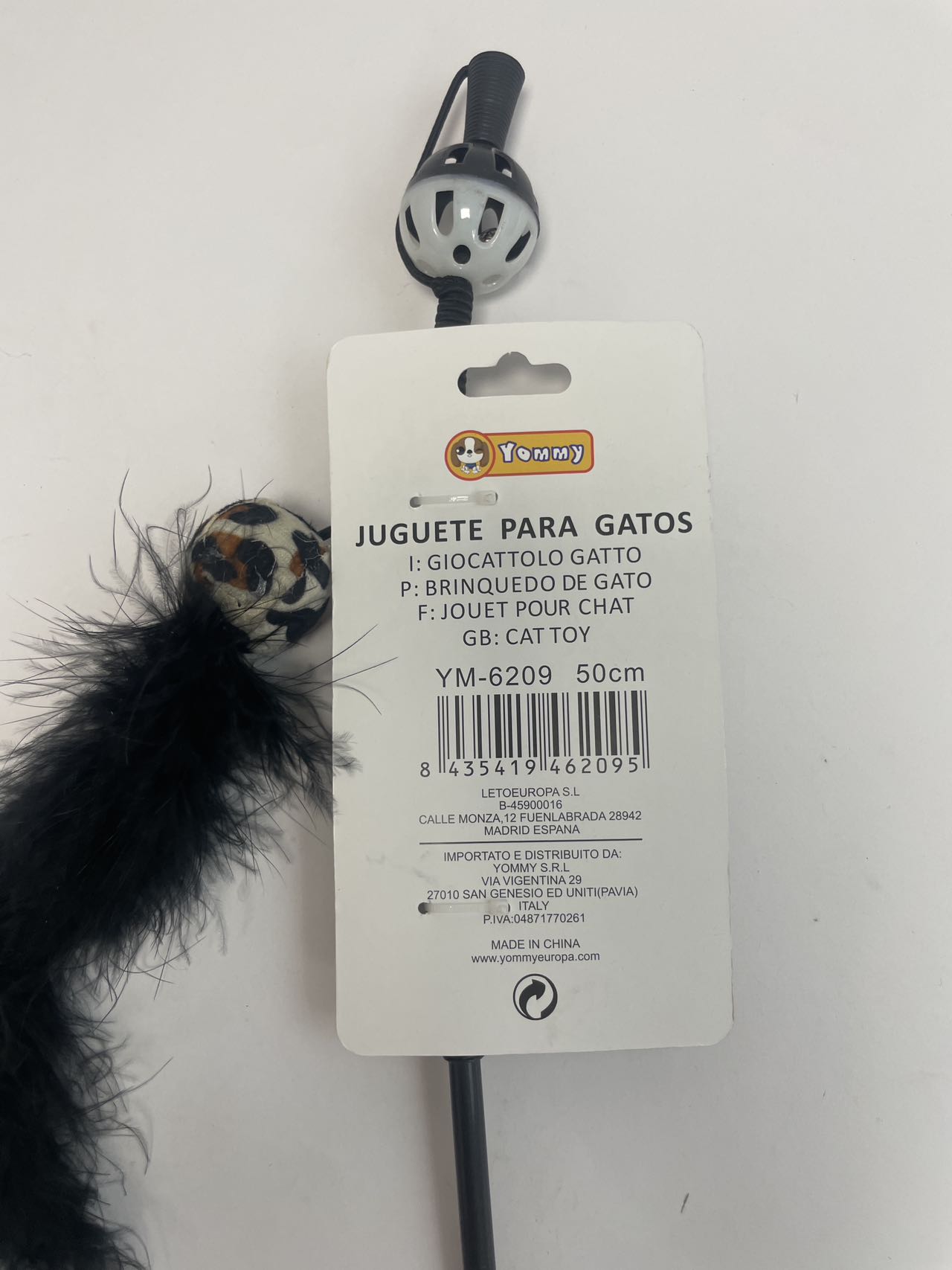 HKM-1343549 Interactive Chicken Feather Cat Teaser with Small Ball