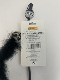 HKM-1343549 Interactive Chicken Feather Cat Teaser with Small Ball