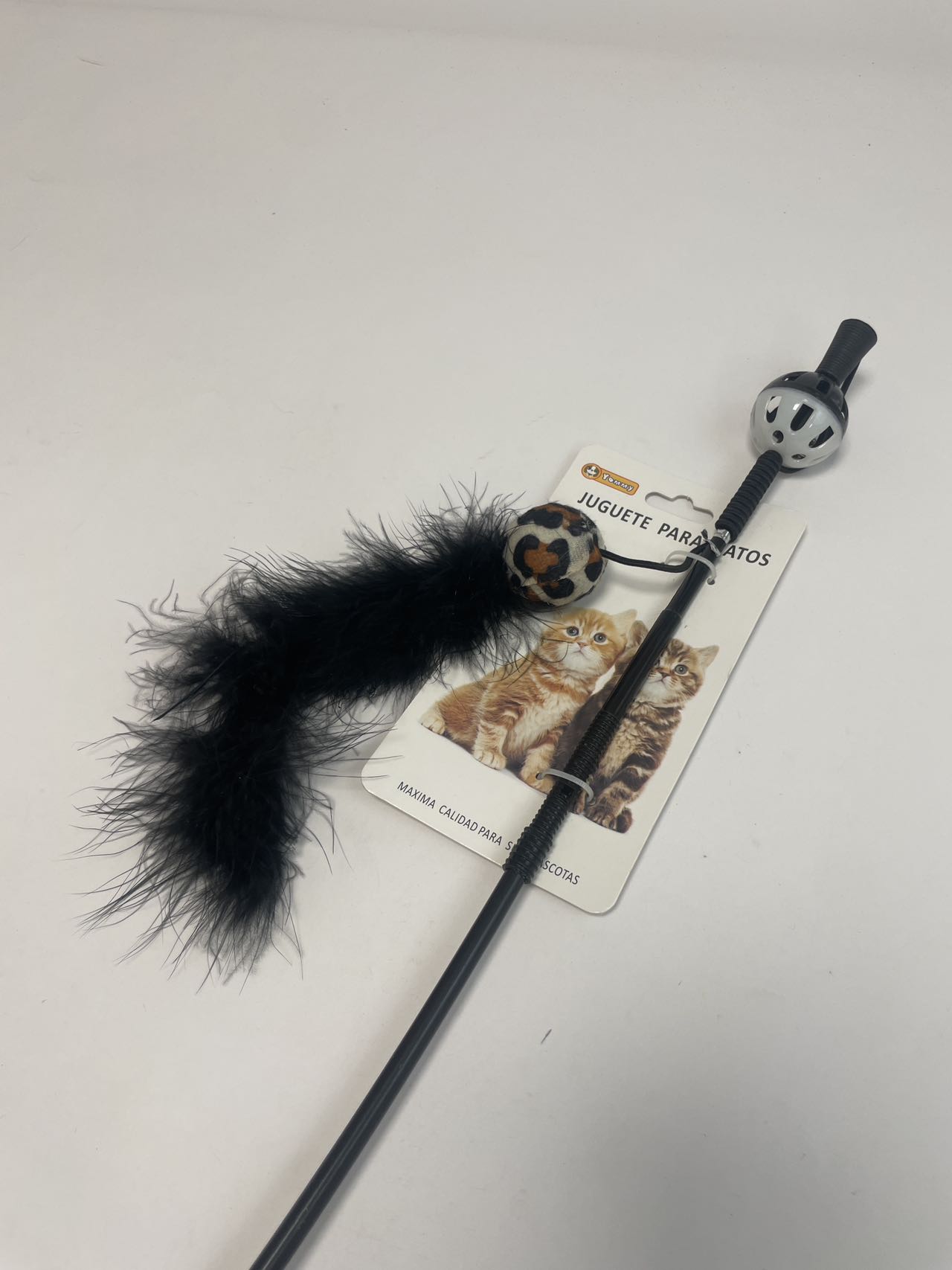 HKM-1343549 Interactive Chicken Feather Cat Teaser with Small Ball