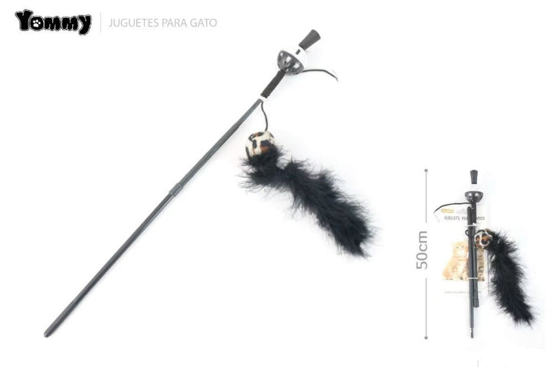 HKM-1343549 Interactive Chicken Feather Cat Teaser with Small Ball