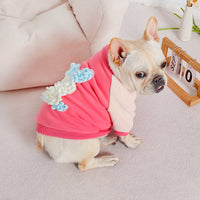 HKM-1343805 Cozy Cotton Pet Hoodie for Dogs in Pink – Casual Style Bichon Pug Apparel