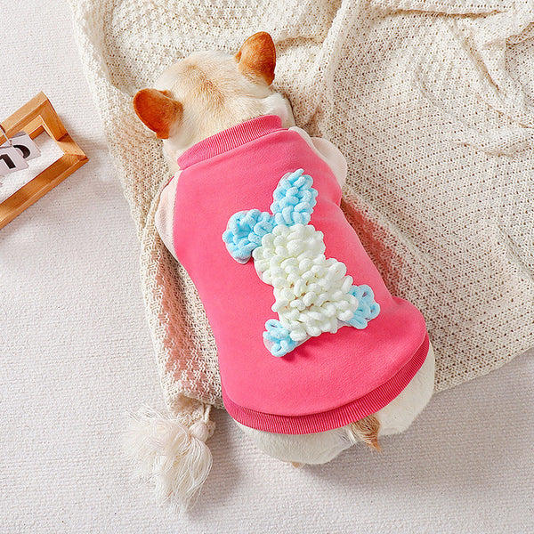 HKM-1343805 Cozy Cotton Pet Hoodie for Dogs in Pink – Casual Style Bichon Pug Apparel