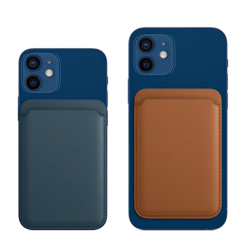 HKM-134419 Imitation Leather Magnetic Suction Card Sleeve for Desktop Use