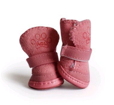 HKM-1345341 Lambskin Winter Pet Boots Set for Dogs - Warm and Stylish, 4 Pieces