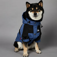 HKM-1346109 Durable Blue Denim Raincoat for Large Dogs - Windproof and Waterproof Pet Jacket