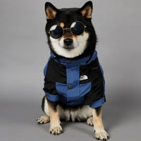 HKM-1346109 Durable Blue Denim Raincoat for Large Dogs - Windproof and Waterproof Pet Jacket