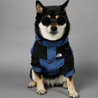 HKM-1346109 Durable Blue Denim Raincoat for Large Dogs - Windproof and Waterproof Pet Jacket