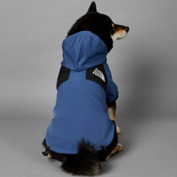 HKM-1346109 Durable Blue Denim Raincoat for Large Dogs - Windproof and Waterproof Pet Jacket