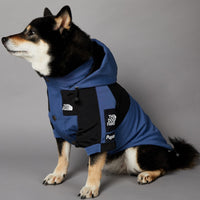HKM-1346109 Durable Blue Denim Raincoat for Large Dogs - Windproof and Waterproof Pet Jacket