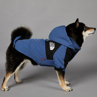 HKM-1346109 Durable Blue Denim Raincoat for Large Dogs - Windproof and Waterproof Pet Jacket