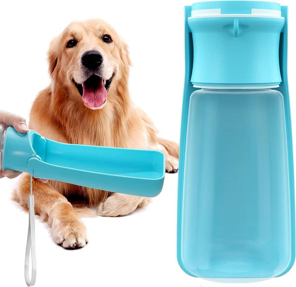 HKM-134675 Portable Dog Water Bottle with Foldable Design and Leak-Proof Features for All Dog Sizes