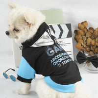 HKM-1346877 Hooded Sweater for Dogs and Cats - Cozy Polyester Fall Fashion in Black, Sizes XS to XXL