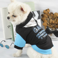 HKM-1346877 Hooded Sweater for Dogs and Cats - Cozy Polyester Fall Fashion in Black, Sizes XS to XXL