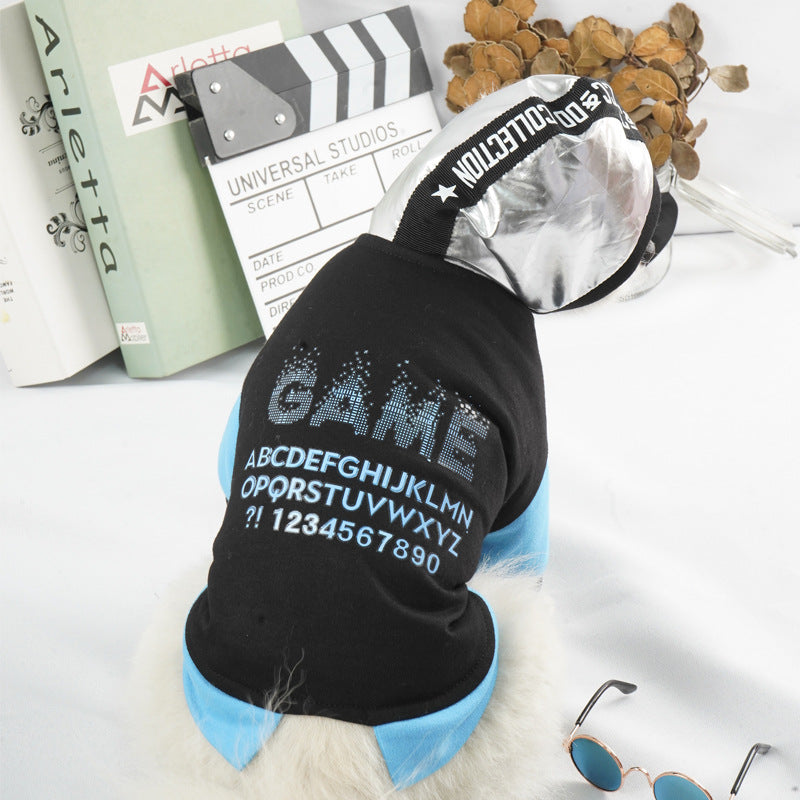 HKM-1346877 Hooded Sweater for Dogs and Cats - Cozy Polyester Fall Fashion in Black, Sizes XS to XXL
