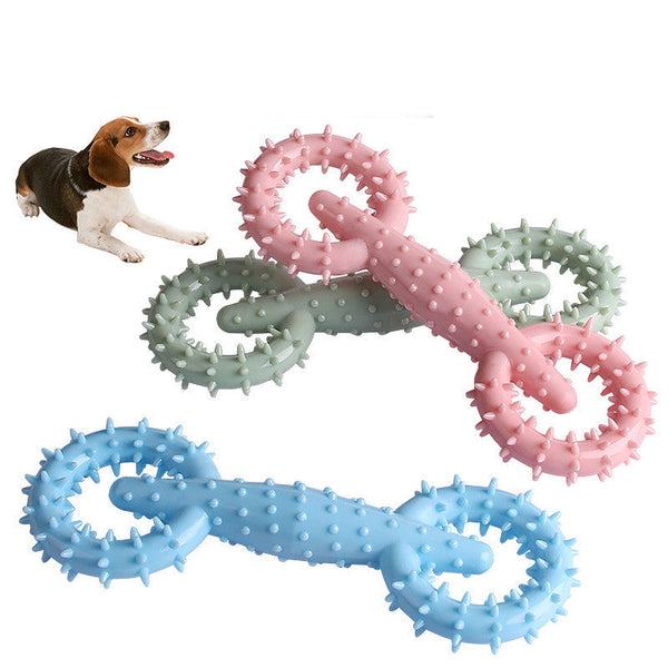 HKM-1347133 Durable TPR Chew Toy for Dogs - Molar Stick in Blue, Pink, and Green