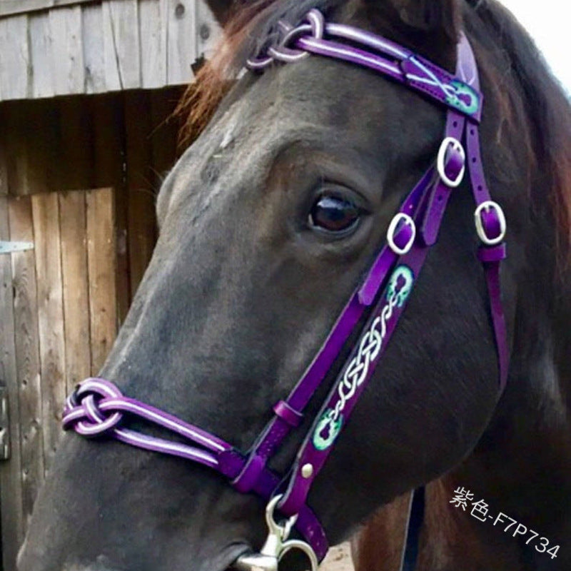 HKM-1348285 Durable PU Leather Horse Reins for Equestrian Activities - Black