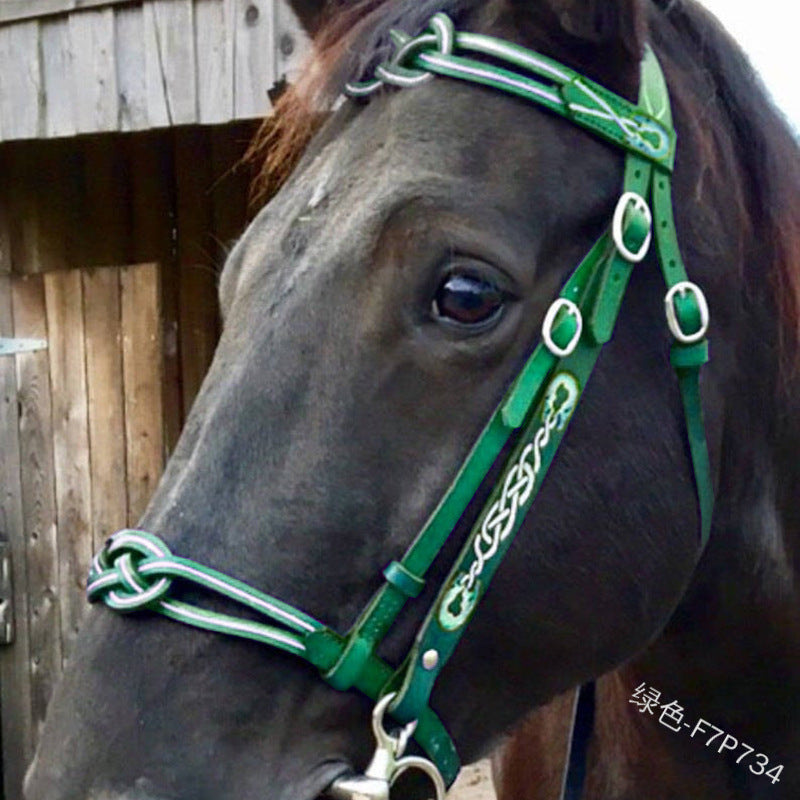 HKM-1348285 Durable PU Leather Horse Reins for Equestrian Activities - Black