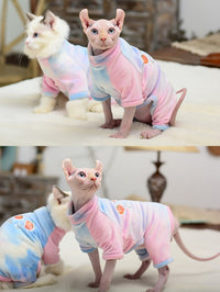 HKM-1349053 Silver Fox Velvet Tie-Dyed Four-Legged Jacket for Pets