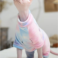 HKM-1349053 Silver Fox Velvet Tie-Dyed Four-Legged Jacket for Pets