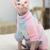 HKM-1349053 Silver Fox Velvet Tie-Dyed Four-Legged Jacket for Pets