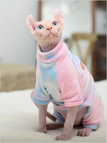 HKM-1349053 Silver Fox Velvet Tie-Dyed Four-Legged Jacket for Pets