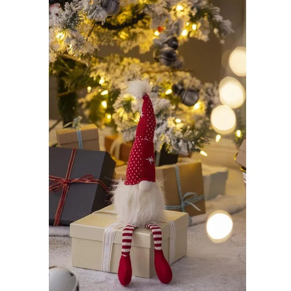 HKM-134931 Festive Christmas Gnomes Decorations - Set of 2 Table Ornaments for Holiday Cheer