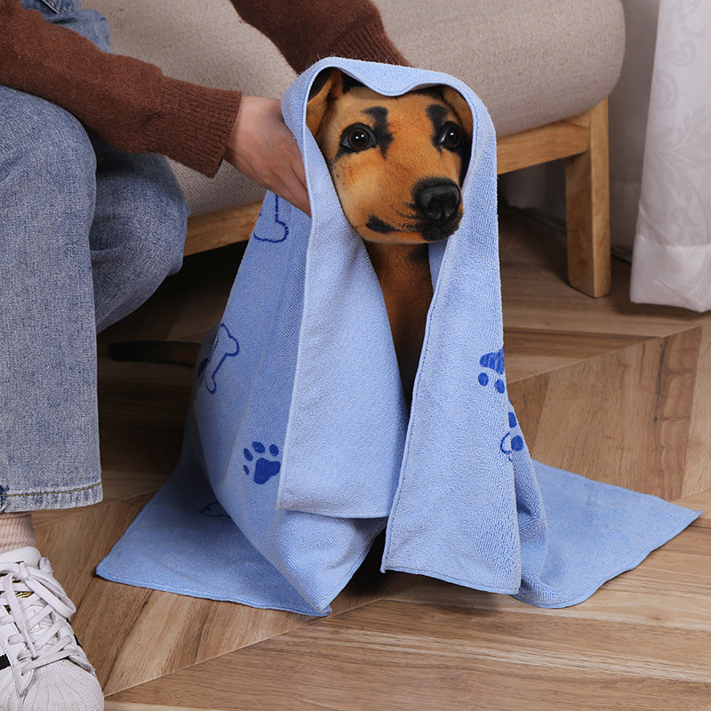 HKM-1350077 Absorbent Fiber Towel for Dogs and Cats - 60x100cm in Blue, Pink, Gray