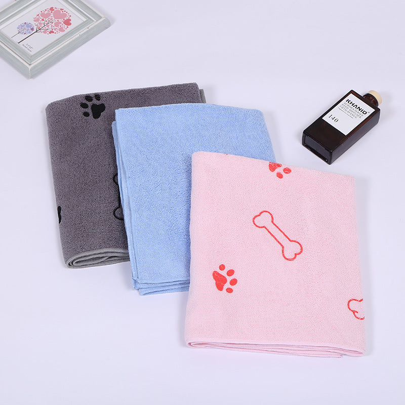 HKM-1350077 Absorbent Fiber Towel for Dogs and Cats - 60x100cm in Blue, Pink, Gray