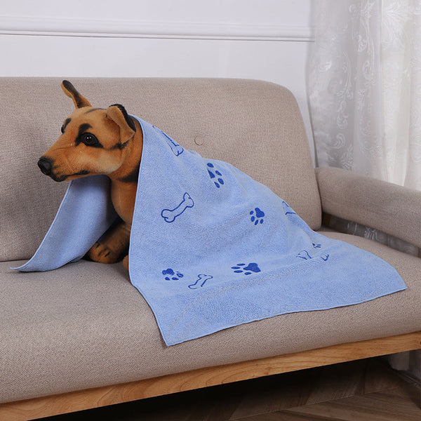 HKM-1350077 Absorbent Fiber Towel for Dogs and Cats - 60x100cm in Blue, Pink, Gray