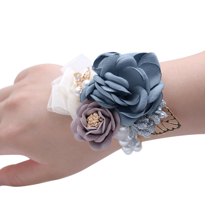 HKM-135059 Elegant Wrist Flower for Weddings - Beautiful Cloth Souvenir for Bridesmaids and Korean Bride Headdress