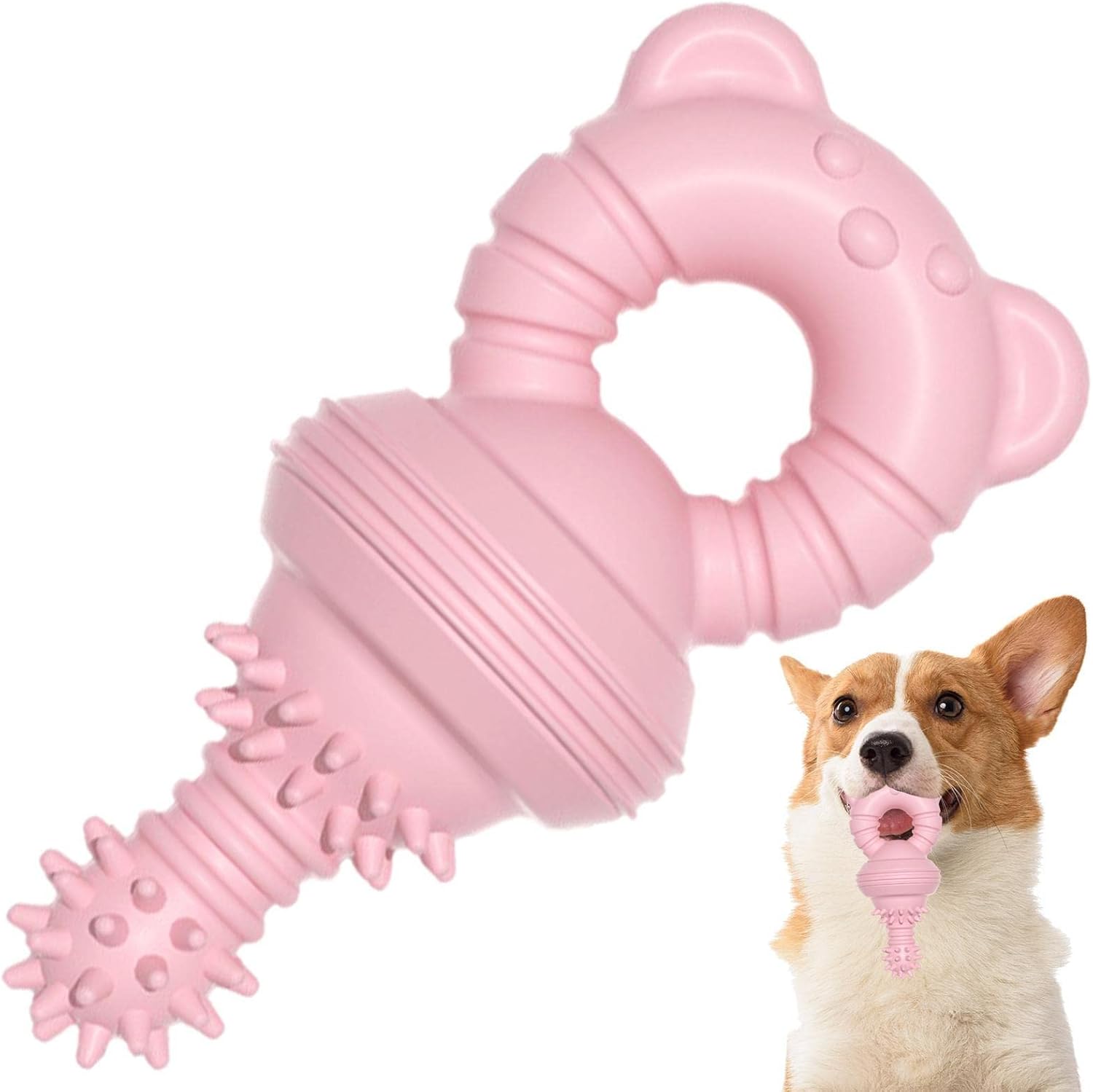 HKM-1351741 Durable Teeth Cleaning Rubber Chew Toy for Dogs and Cats - Ideal for Aggressive Chewers