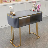 HKM-135187 Durable White Nail Table for Beauty Salons and Manicure Services