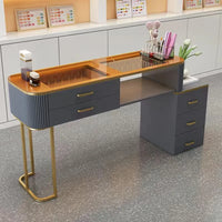 HKM-135187 Durable White Nail Table for Beauty Salons and Manicure Services