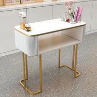 HKM-135187 Durable White Nail Table for Beauty Salons and Manicure Services