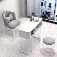 HKM-135187 Durable White Nail Table for Beauty Salons and Manicure Services